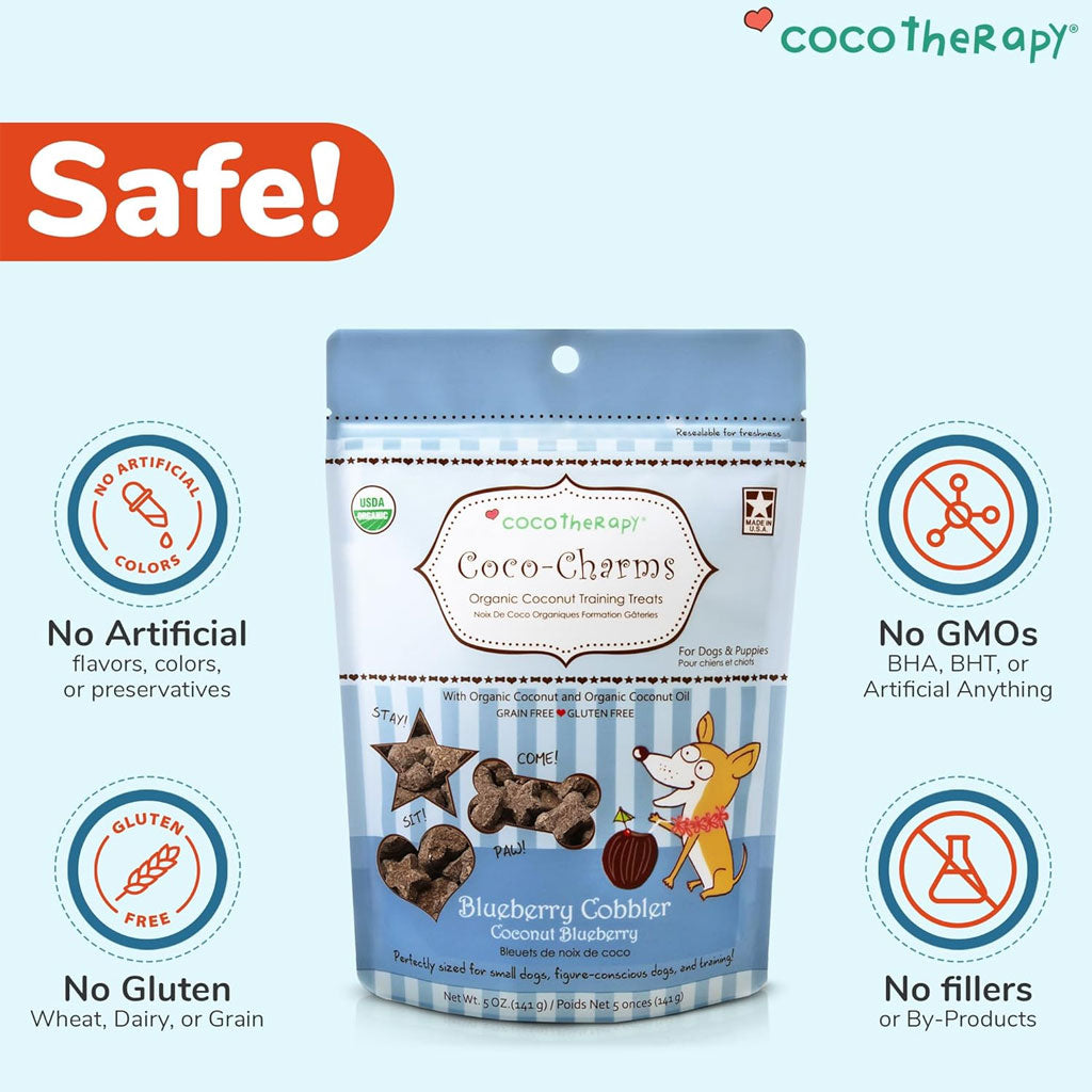 Cocotherapy Coco-Charms Training Treats Blueverry Cobbler for Dogs & Puppies