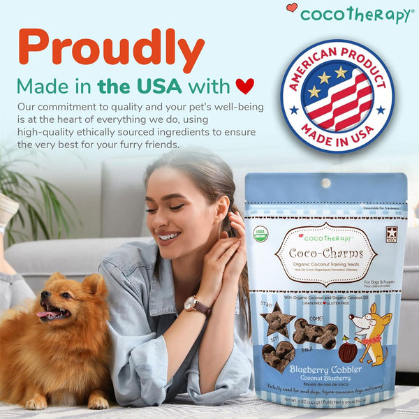 Cocotherapy Coco-Charms Training Treats Blueverry Cobbler for Dogs & Puppies