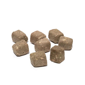 Nine brown square-shaped objects on a white background