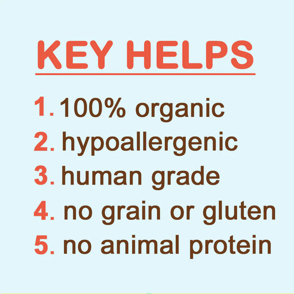 List of key helps for a product on a light blue background