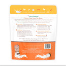 Back of a dog treat package with branding and product details.
