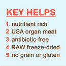 List of key helps for a product on a light blue background