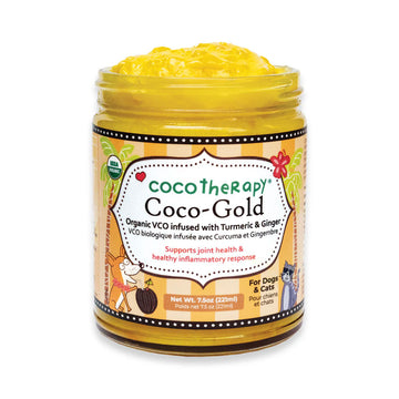 Jar of Coco-Gold product by cocoTherapy on a white background