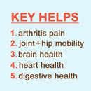 List of health benefits on a light blue background