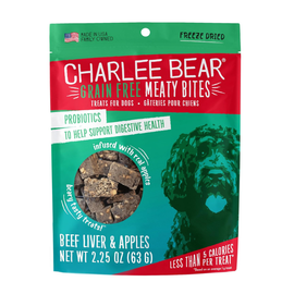 Charlee Bear Meaty Bites Dog Treats (2.25 oz) - Beef Liver & Apples - Dog Treats 1
