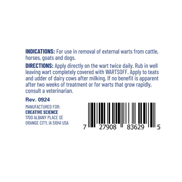 Wartsoff Wart Removal Ointment - the removal of external warts in animals