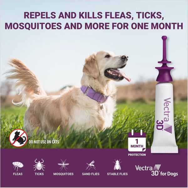 Vectra 3D Flea and Tick Spot Treatment for Dogs & Puppies, 5-10 lbs