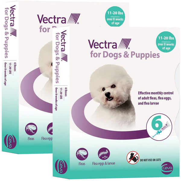 Vectra Flea and Tick Spot Treatment for Small Dogs & Puppies, 11-20 lbs 12 doses