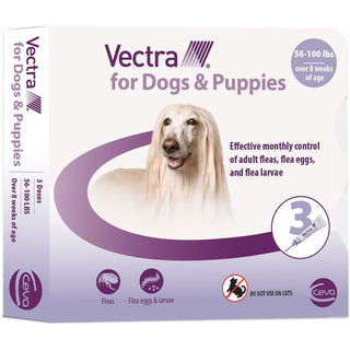 Vectra Flea and Tick Spot Treatment for Large Dogs & Puppies, 56-100 lbs 3 doses