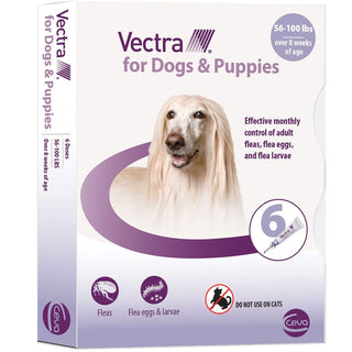 Vectra Flea and Tick Spot Treatment for Large Dogs & Puppies, 56-100 lbs 6 doses