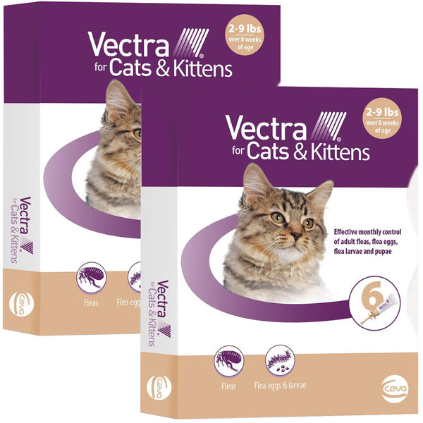 Vectra Flea & Tick Spot Treatment for Cats & Kittens, 2-9 lbs, 12-doses