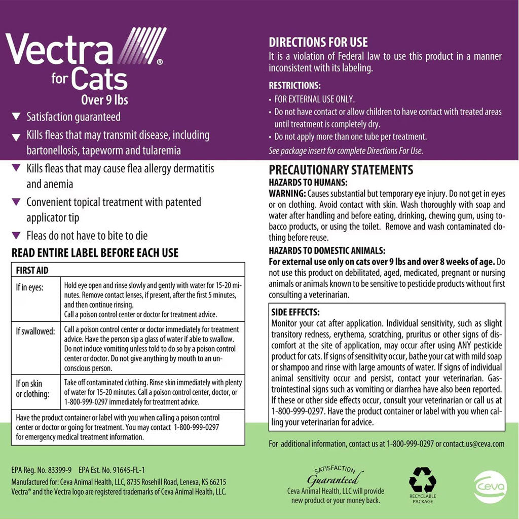 Vectra for Cats, 9 lbs and Over