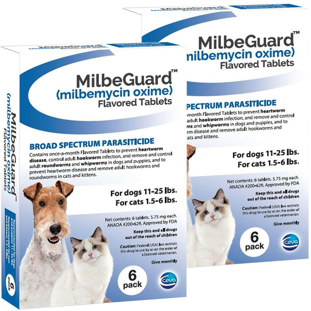 Milbeguard for Dogs 11-25lb and Cats 1.5-6lb 12 tablets 