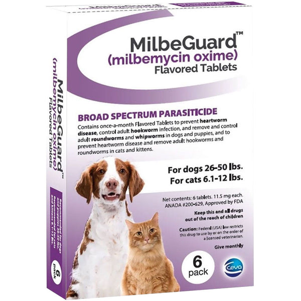 Milbeguard for Dog 26-50lb and Cats 6.1-12lb