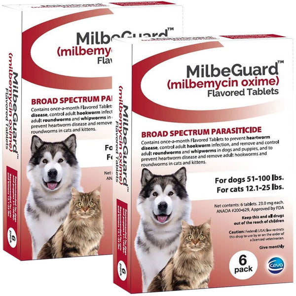 Milbeguard for Dog 51-100lb and Cats 12-25lb 12 tablets