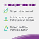 Dasuquin Sprinkle Capsules for Cats highlighting joint health benefits: supports cartilage production, blocks cartilage breakdown, and enhances joint comfort