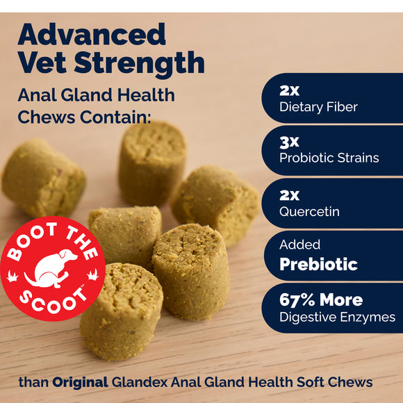 Glandex Advanced Vet Strength Anal Gland Support for Dogs, Duck & Bacon Flavor