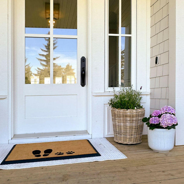 4 Cats & Dogs Welcome + Paw Rectangular Entrance Mat