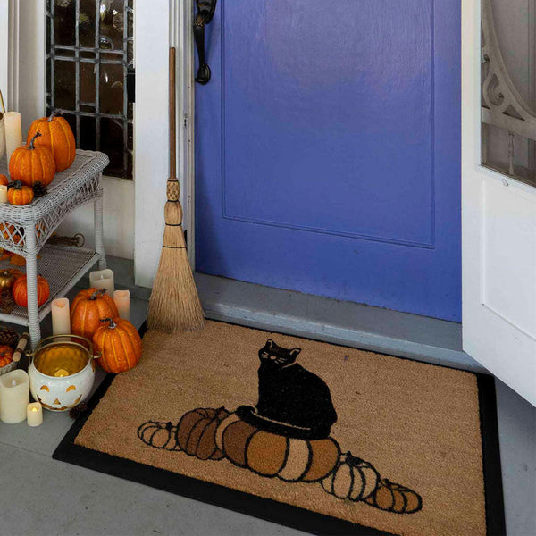 4 Cats & Dogs Cat in pumpkin Rectangular Entrance Mat