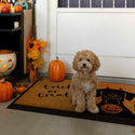 4 Cats & Dogs  Trick or treat Rectangular Entrance Mat with dog by the door