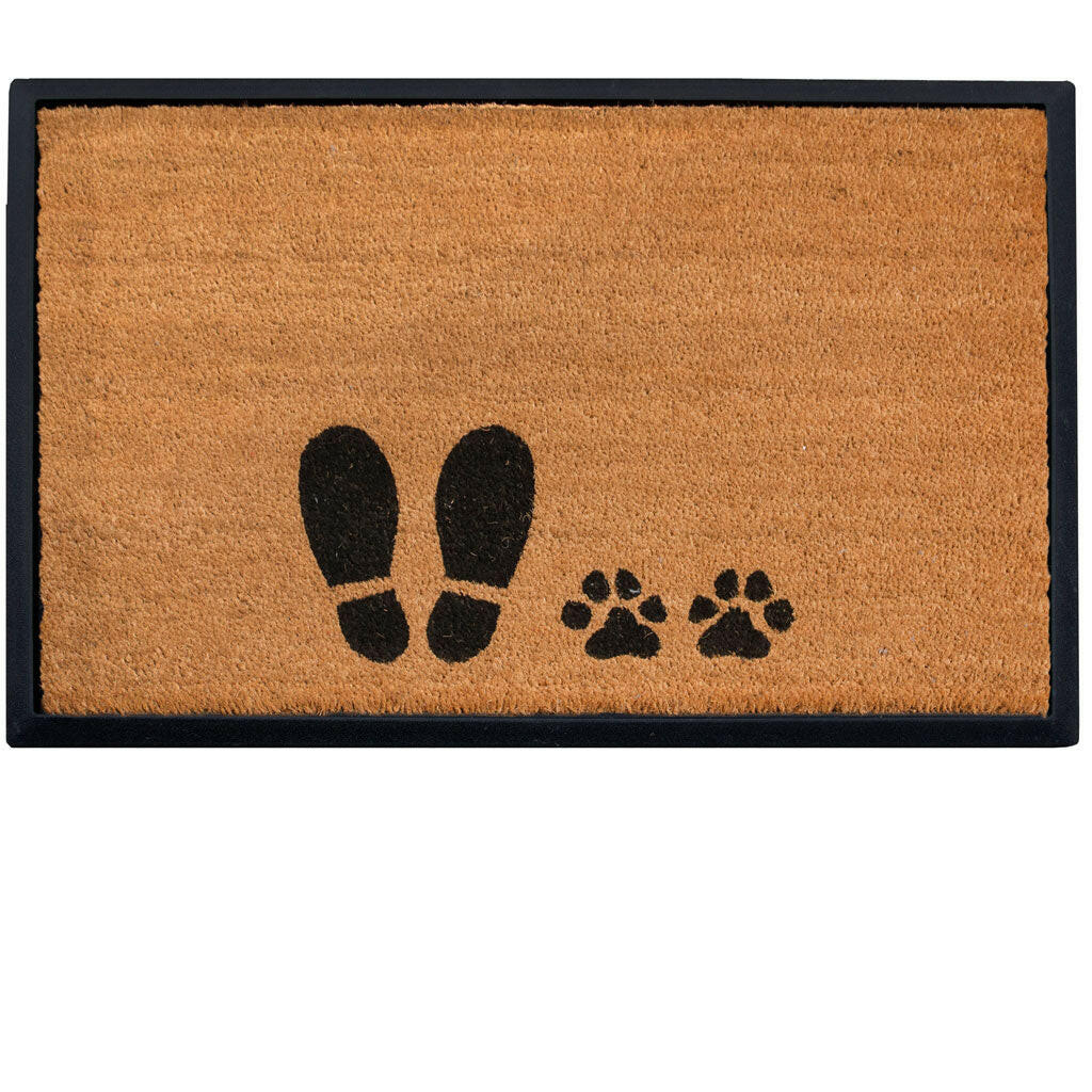 4 Cats & Dogs Foot + Paw Rectangular Entrance Mat Set