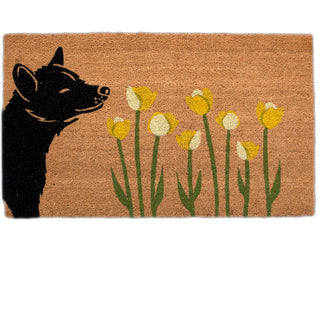 4 Cats & Dogs Spring Dog Sniff the Tulips Rectangular Entrance Mat Refill