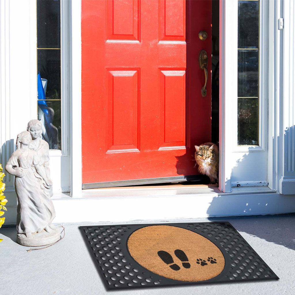 4 Cats & Dogs Two Pets + Home Round Entrance Mat