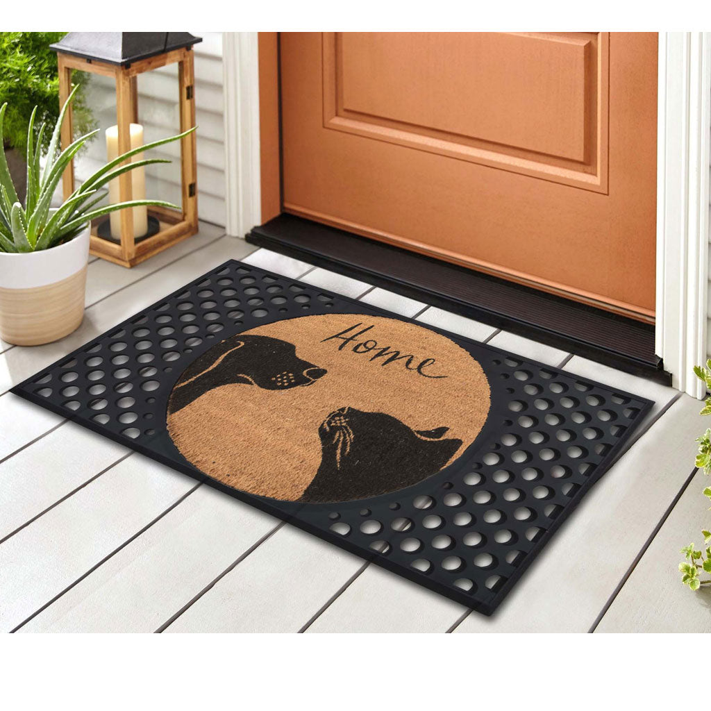 4 Cats & Dogs Two Pets + Home Round Entrance Mat