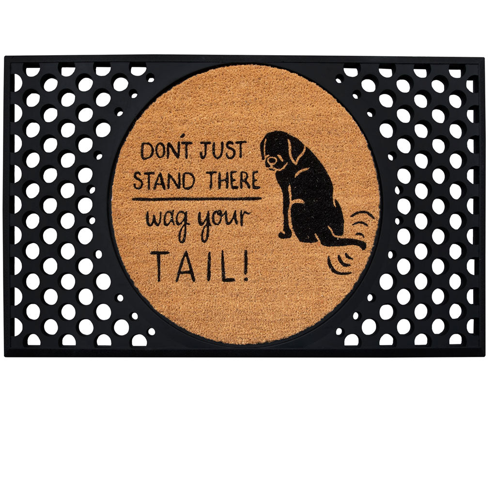 4 Cats & Dogs Wag Your Tail Round Entrance Mat