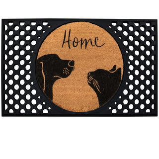 4 Cats & Dogs Two Pets + Home Round Entrance Mat Set