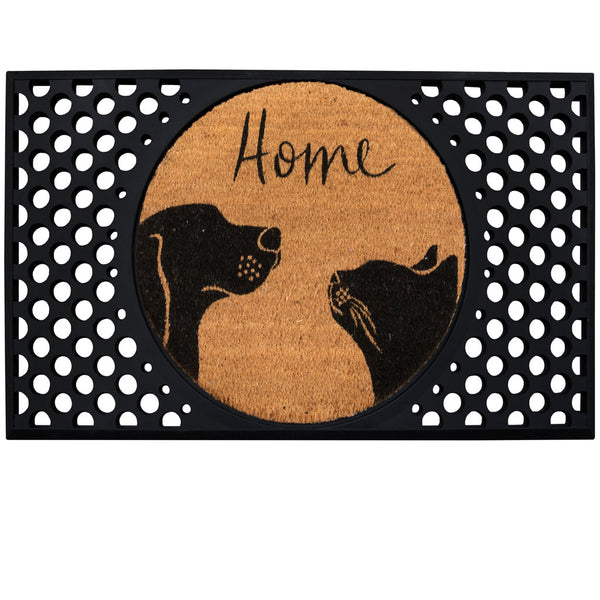 4 Cats & Dogs Two Pets + Home Round Entrance Mat Set