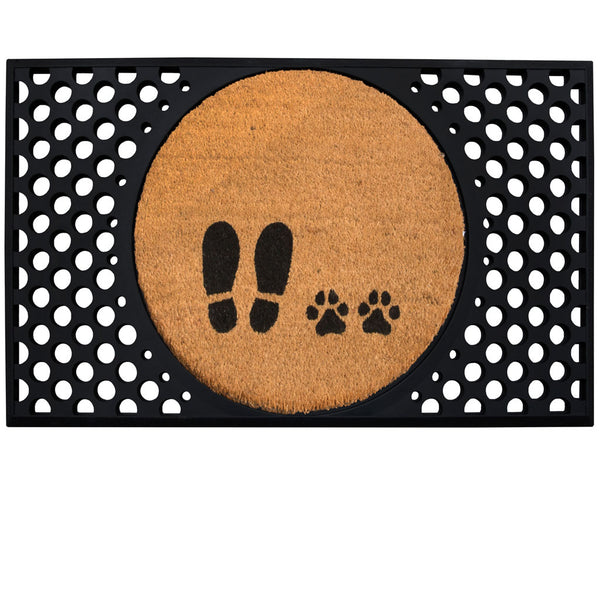 4 Cats & Dogs Foot + Paw Round Entrance Mat Set