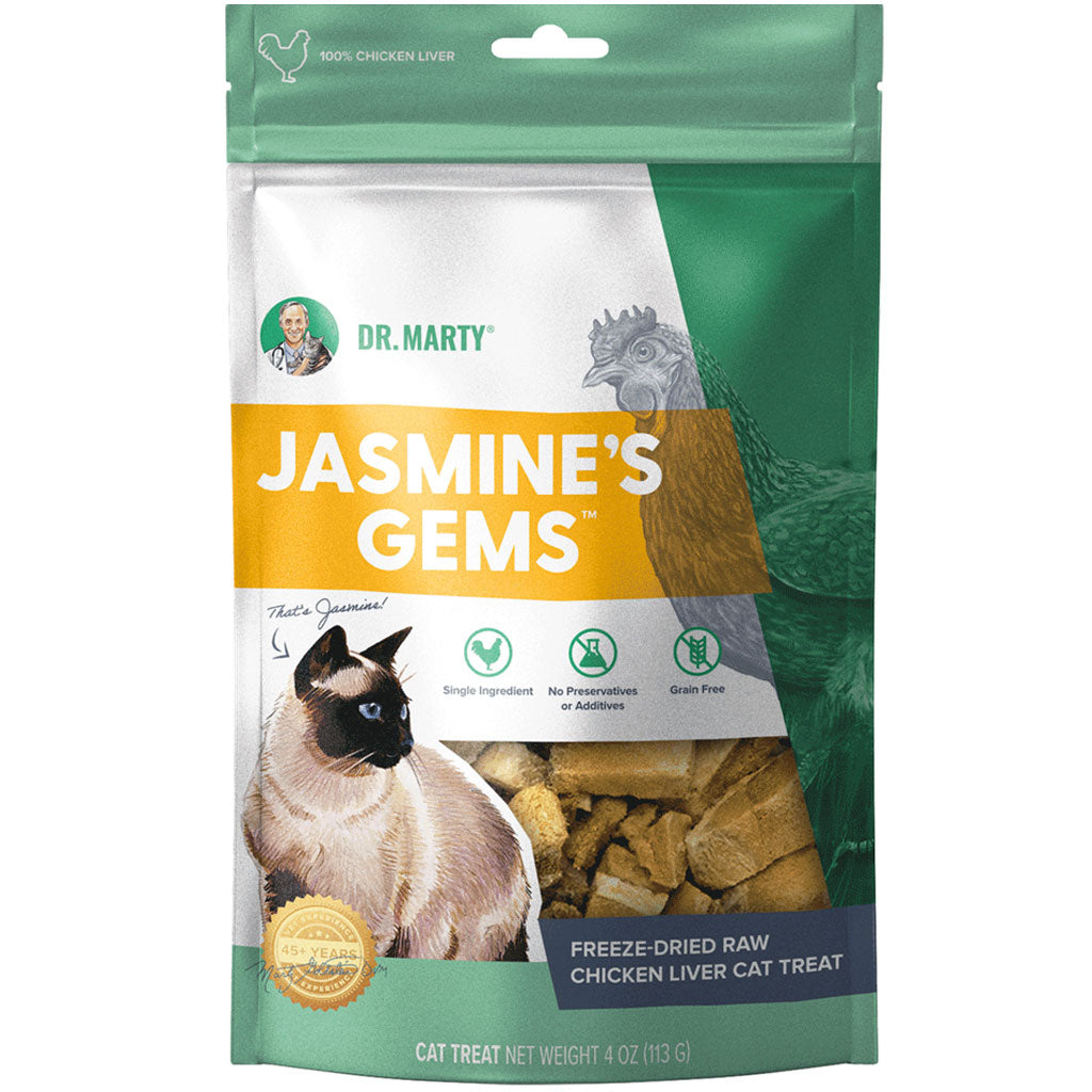 Dr. Marty Jasmine Gems Freeze-Dried Raw Chicken Liver Cat Treats, 4-oz