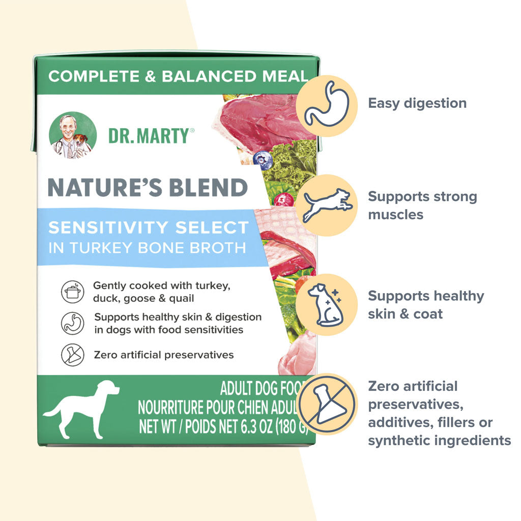 Dr. Marty Nature's Blend Sensitivity Select in Turkey Bone Broth Wet Dog Food