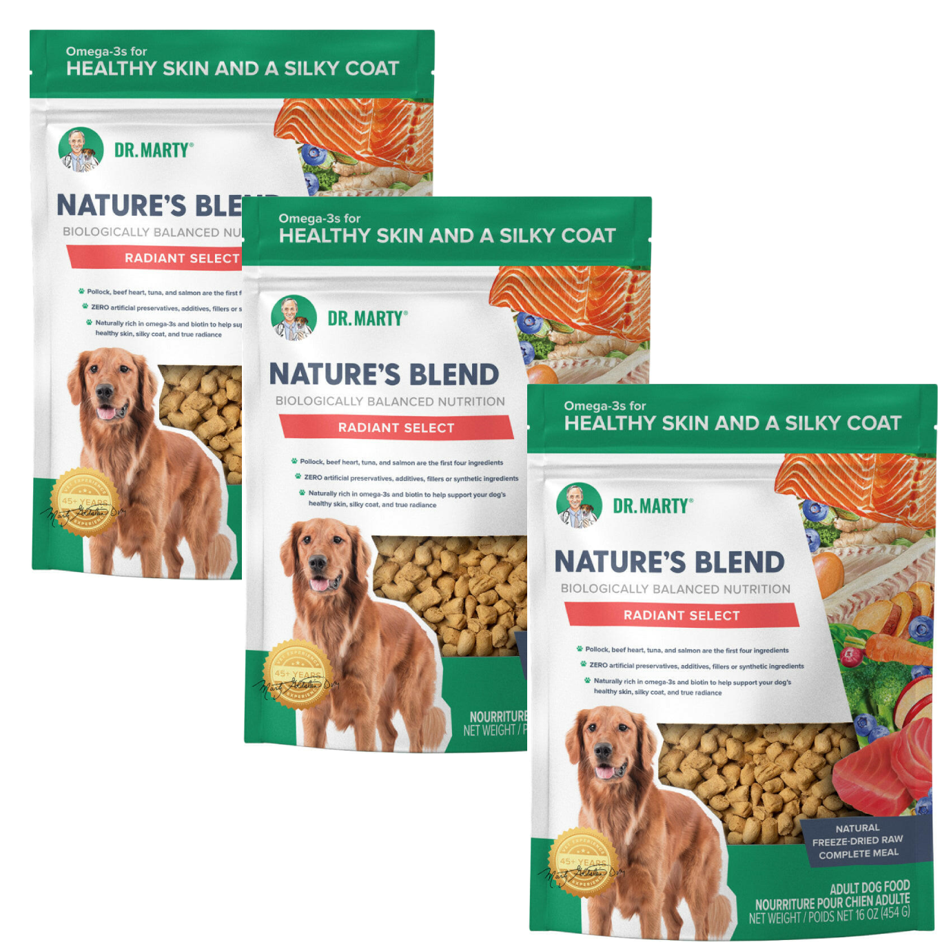 Dr Marty Nature's Radiant Select Freeze Dried Raw Dog Food for Skin & Coat