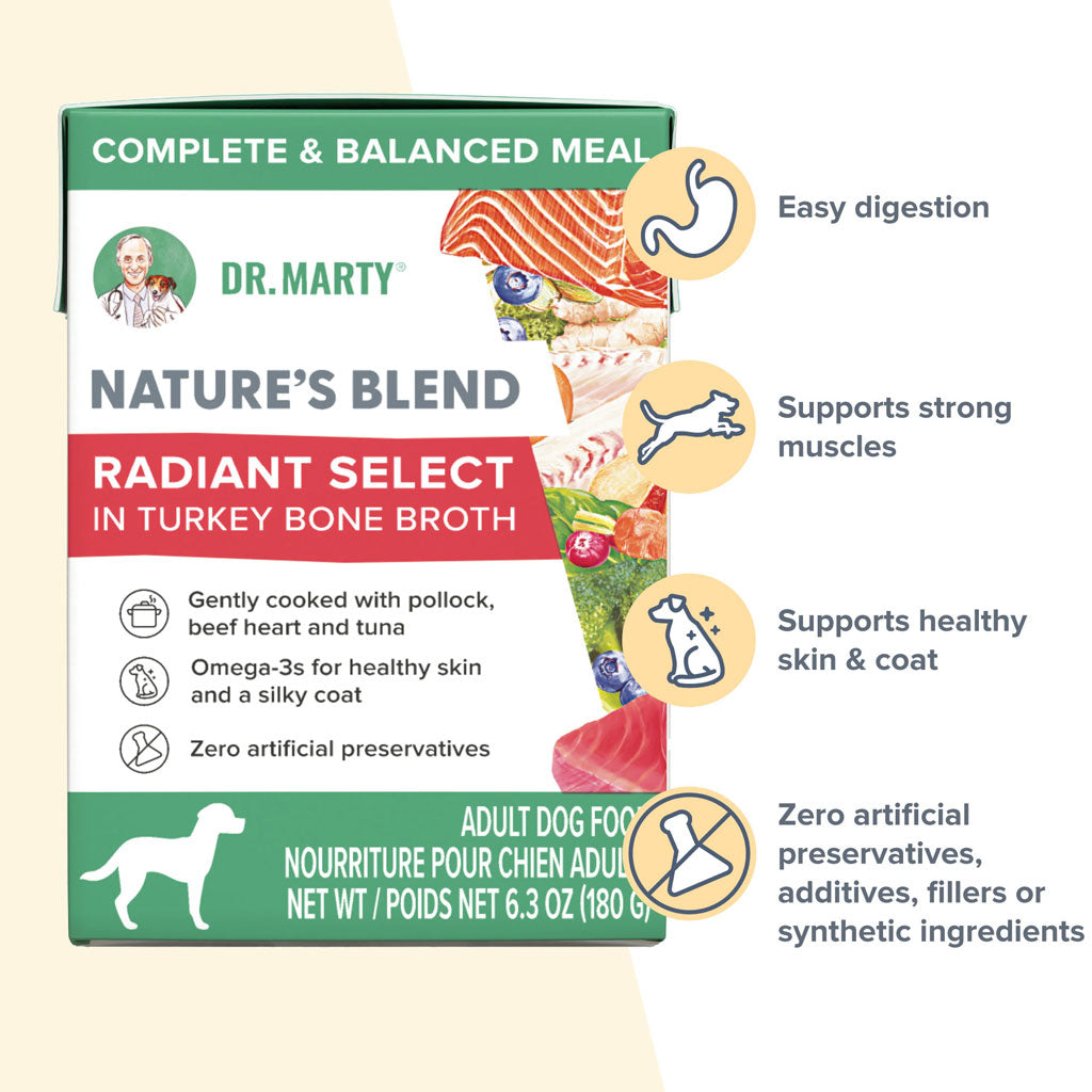 Dr. Marty Nature's Blend Radiant Select in Turkey Bone Broth Wet Dog Food