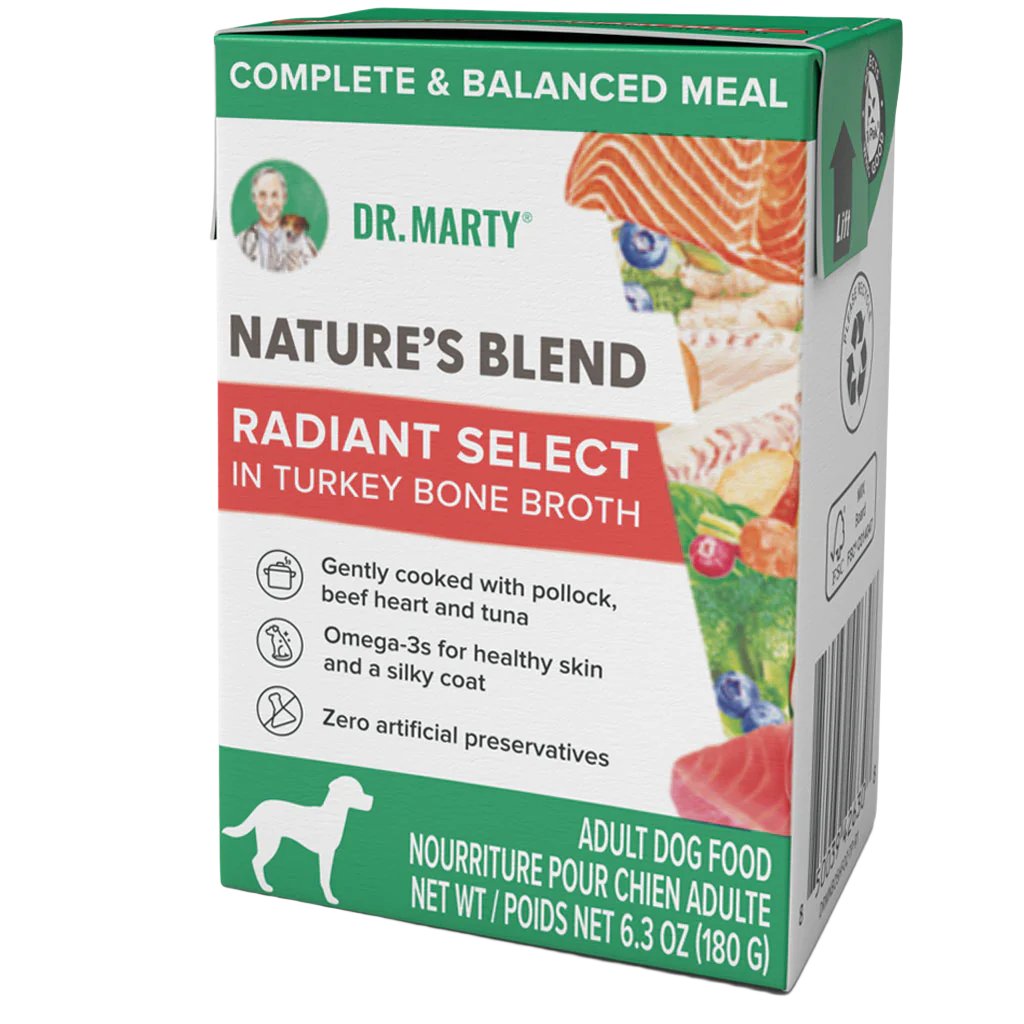 Dr. Marty Nature's Blend Radiant Select in Turkey Bone Broth Wet Dog Food, 6.3-oz, case of 12