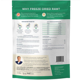 Bac Label of Dr. Marty Nature's Blend Healthy Digestion Freeze Dried Dog Food directions