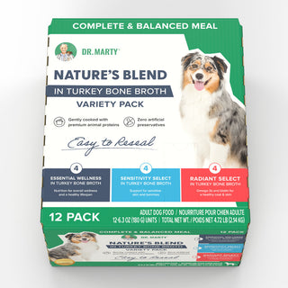 Dr. Marty Nature's Blend Variety Pack in Turkey Bone Broth Wet Dog Food