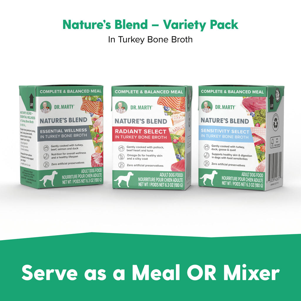 Dr. Marty Nature's Blend Variety Pack in Turkey Bone Broth Wet Dog Food