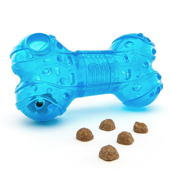 GURU No Begging! Bone Treat Dispenser Dog Toy with kibble treats