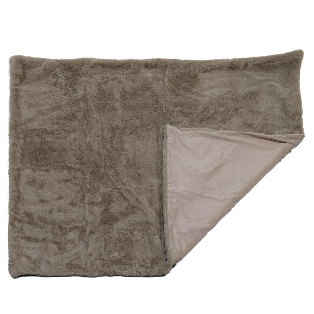 4 Cats & Dogs Pixie Throw Faux Fur Taupe