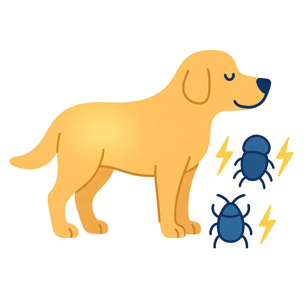Dog protected from parasites