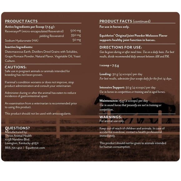 Equithrive Original Joint Powder Molasses Horse Supplements