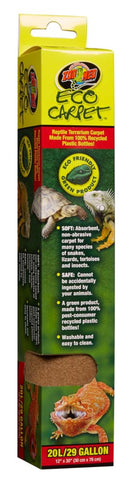 Box of Zoo Med Eco Carpet for terrariums with images of lizards and text on a green background.