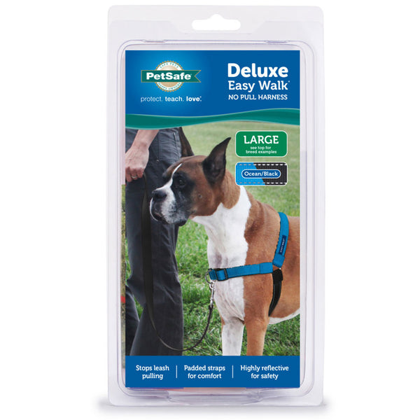 PetSafe Deluxe Easy Walk No Pull Dog Harness, Ocean/Black Large