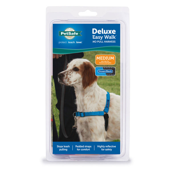 PetSafe Deluxe Easy Walk No Pull Dog Harness, Ocean/Black Medium