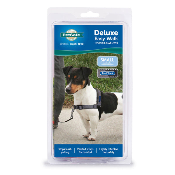 PetSafe Deluxe Easy Walk No Pull Dog Harness, Steel/Black Small