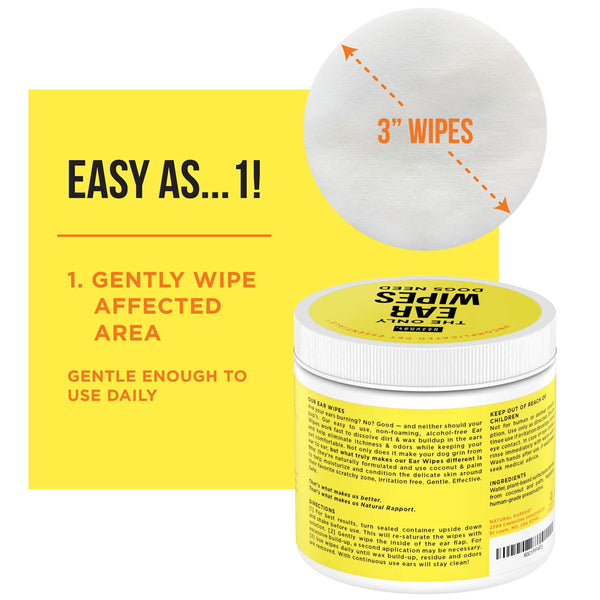 Natural Rapport The Only Ear Wipes Dogs Need