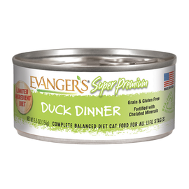 Evanger’s Super Premium Duck Dinner Grain-Free Wet Cat Food (5.5-oz x 24 cans) - Cat Food 1